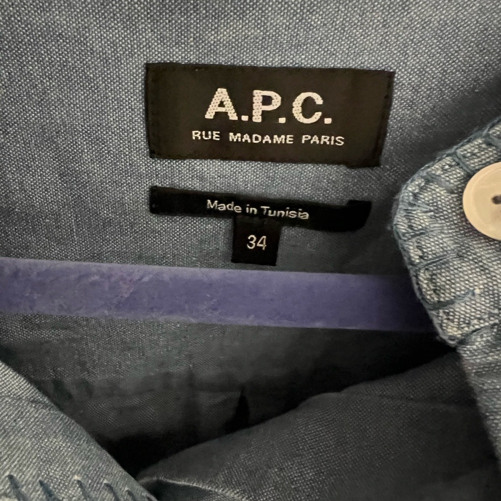 A.P.C. Women's Blue Denim Dress French Size 34 US 2 - Picture 5 of 5